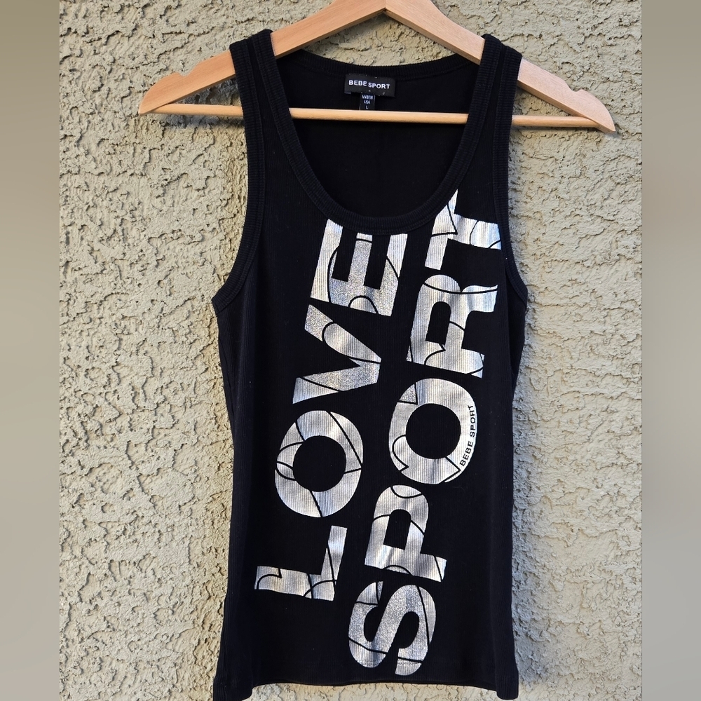 Bebe Sport Vintage Y2K Black Tank Top
